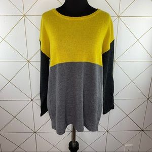 Joie Cashmere Blend Astaine Colorblock Long Sleeve Sweater Small